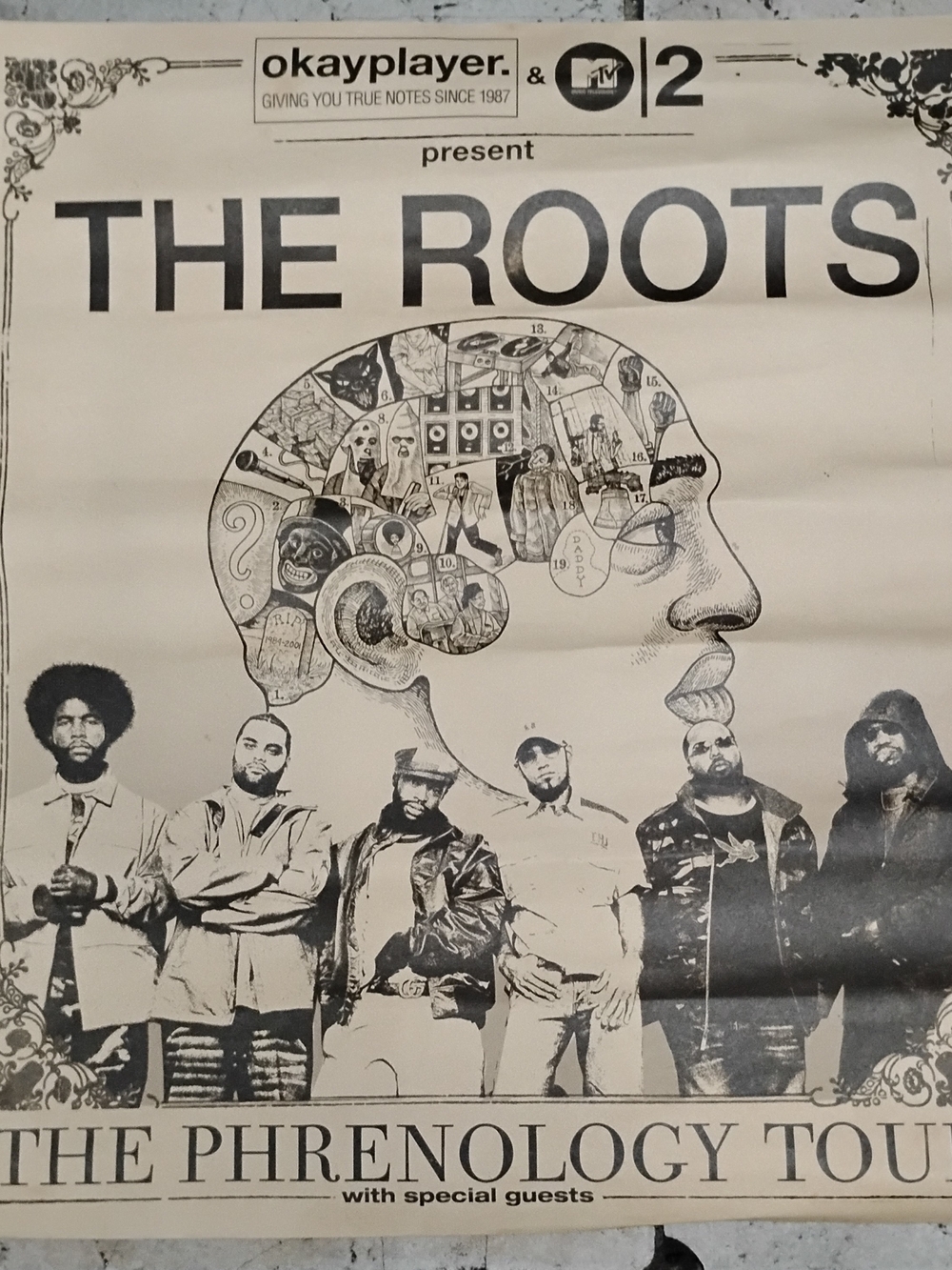 Roots 🖤 Beige and Black Phrenology Tour Wall Art by Roots